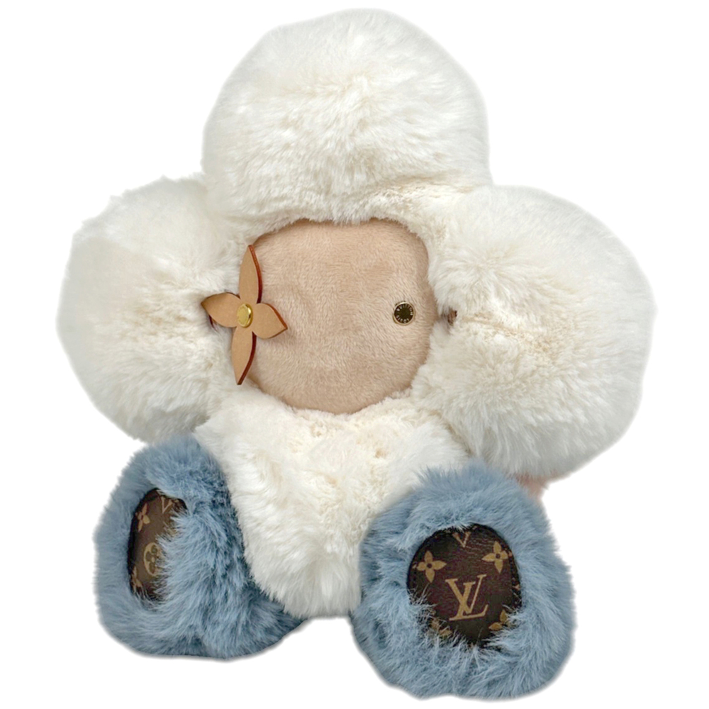 Louis Vuitton Doudou Vivienne Bag Charm, Monogram Flower, Plush Fabric Leathe...